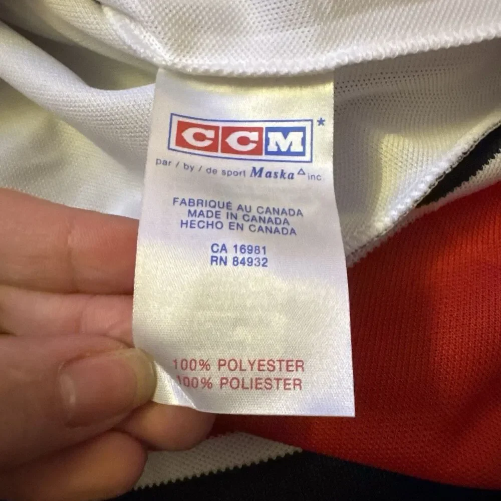 NWT Authentic‎ Ccm Columbus Blue Jackets Jersey Boys XL Mic 90s Vintage White